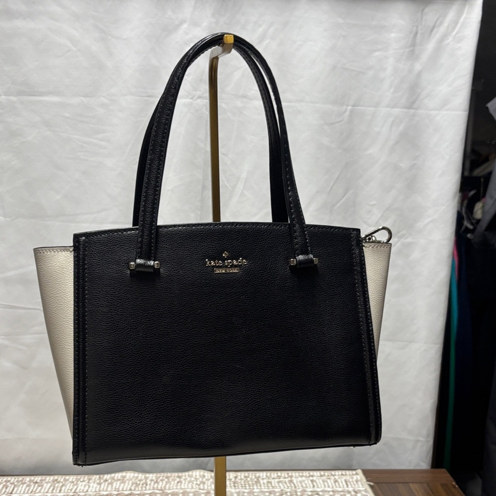 kate spade Black & Cream Patterson Drive Small Geraldine Leather Satchel